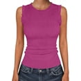 thumbnail image 1 of Women's Ribbed Tank Tops Summer Cap Sleeve Slim Fitted Knit Basic Casual Tee Shirts Trendy Fashion Clothes Crew Neck Sleeveless Tees Slim Fitted Basic Top Workout Tops For Women, 1 of 6
