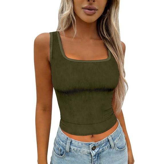 Women's Ribbed Tank Tops,Workout Tank Tops Athletic Tank Tops Summer Tank Tops Cotton Ribbed Fitted Tank Top Basic Slim Fit Workout Shirts Summer Slim Basic Tee Shirts Cute Tank Tops