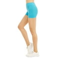 thumbnail image 1 of Women's Ribbed Waistband Seamless One Size 10" Hot Short Leggings (Aqua), 1 of 4