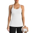 thumbnail image 1 of ANFERRY Women's Ribbed Workout Tank Tops with Built in Bra Racerback Athletic Top, 1 of 10