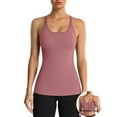 thumbnail image 1 of ANFERRY Women's Ribbed Workout Tank Tops with Built in Bra Racerback Athletic Top, 1 of 10