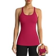 thumbnail image 1 of ANFERRY Women's Ribbed Workout Tank Tops with Built in Bra Racerback Athletic Top, 1 of 9