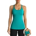 thumbnail image 1 of ANFERRY Women's Ribbed Workout Tank Tops with Built in Bra Racerback Athletic Top, 1 of 9