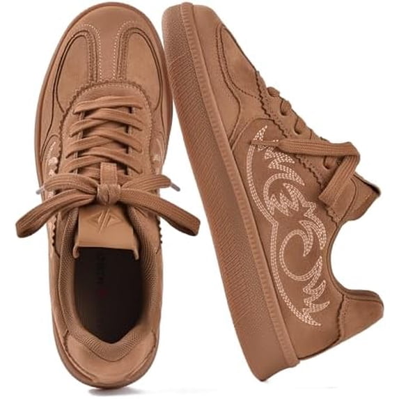 Women's Ribbon Lace-Up Fashion Sneakers Arch Support Walking Shoes