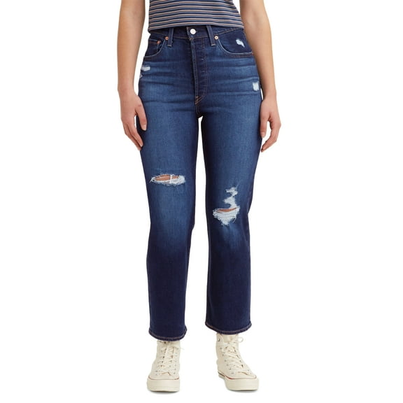 Women's Ribcage Ultra High Rise Straight Ankle Jeans Winter Breakdown 29S