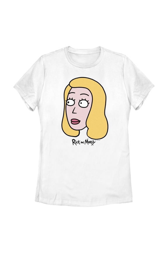 Women's Rick And Morty Beth Big Head Graphic Tee White 2X Large