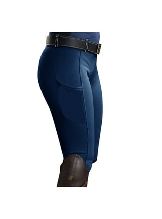 NADETI Women's Riding Pants High Waist Casual Horse Riding Pants Side  Pockets Training Equestrian Breeches Skinny Hip Lift Trousers,Brown-M :  : Fashion