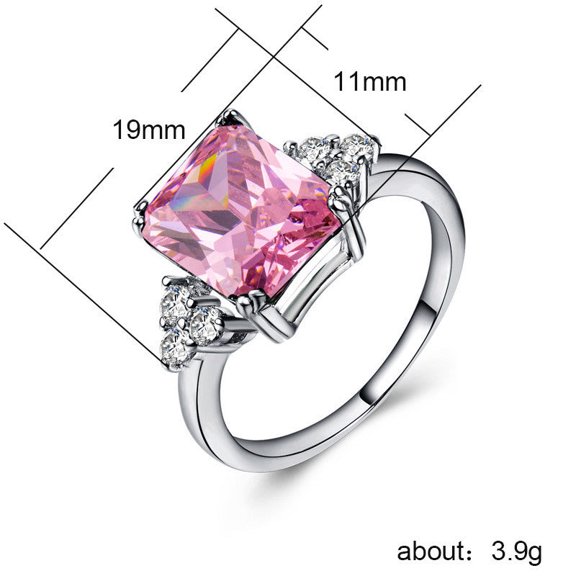 Women's Ring Cubic Zirconia Round Stone Copper Band Fashion Jewelry Engagement Wedding Anniversary Sparkle Gift