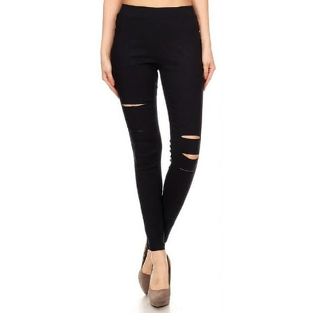 Women's Ripped Distressed Jean Jeggings Pull On Stretch Skinny Pants Size S-XXXL 29" Inseam