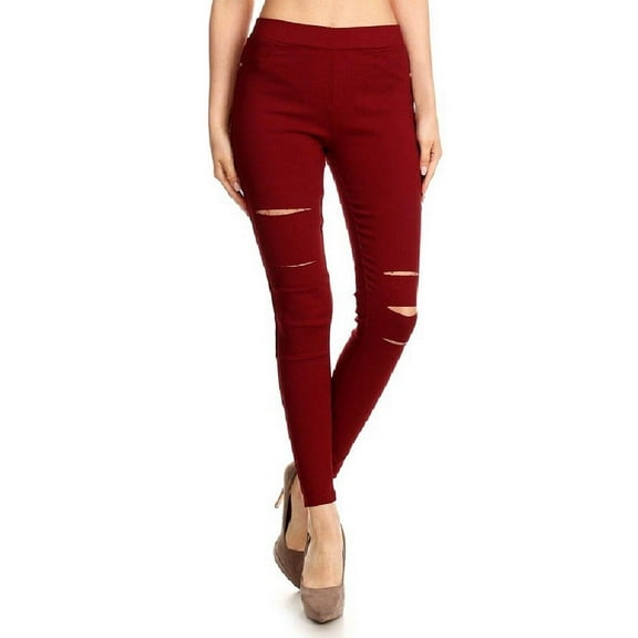 Women's Ripped Distressed Jean Jeggings Pull On Stretch Skinny Pants Size S-XXXL 29" Inseam