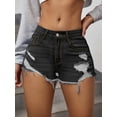 thumbnail image 1 of Women's Ripped Distressed Skinny Denim Shorts, 1 of 4