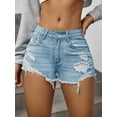 thumbnail image 1 of Women's Ripped Distressed Skinny Denim Shorts, 1 of 4