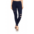 thumbnail image 1 of Women's Ripped Jeggings Distressed Jean Legging Pull On Stretch Skinny Pants Size S-XXXL 29" Inseam, 1 of 6