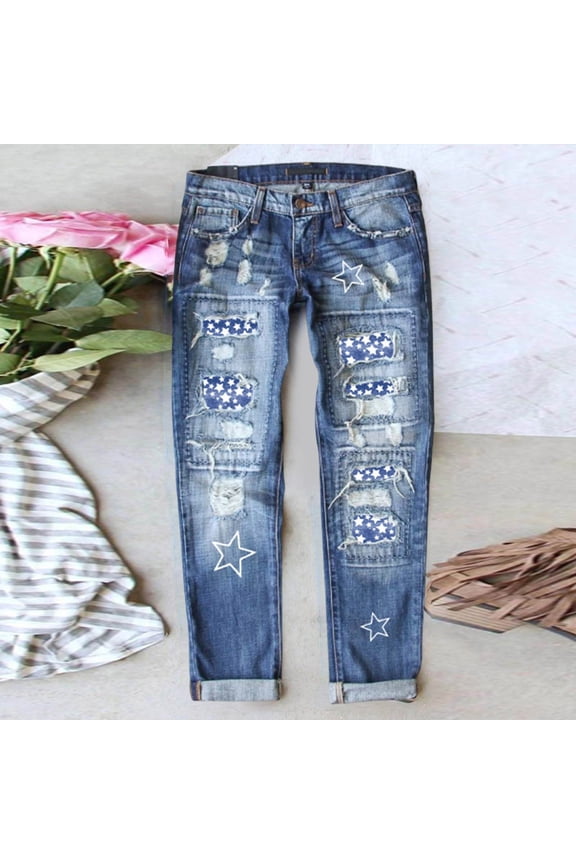 Women's Ripped Skinny Jeans, Patchwork Distressed Denim Pants, Slim Fit Patch Jeans for Casual Wear, Street Style, and Daily Outfits-Orange