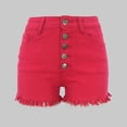 thumbnail image 1 of Women's Ripped Stretchy Jean Shorts Mid Rise Denim Shorts With Pockets, 1 of 4