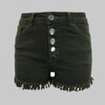 thumbnail image 1 of Women's Ripped Stretchy Jean Shorts Mid Rise Denim Shorts With Pockets, 1 of 4