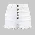 thumbnail image 1 of Women's Ripped Stretchy Jean Shorts Mid Rise Denim Shorts With Pockets, 1 of 4