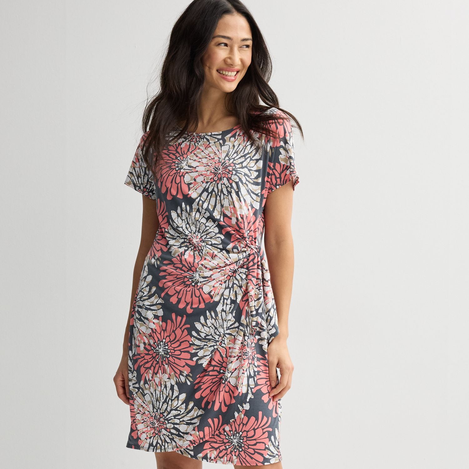 white christmas dresses 80’s Multicolor Flower Garden Print Dress By Robbie Bee