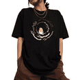 thumbnail image 1 of Women's Robin Branch Wreath Printed Cotton Crew Neck T Shirt Black S-5XL, 1 of 5