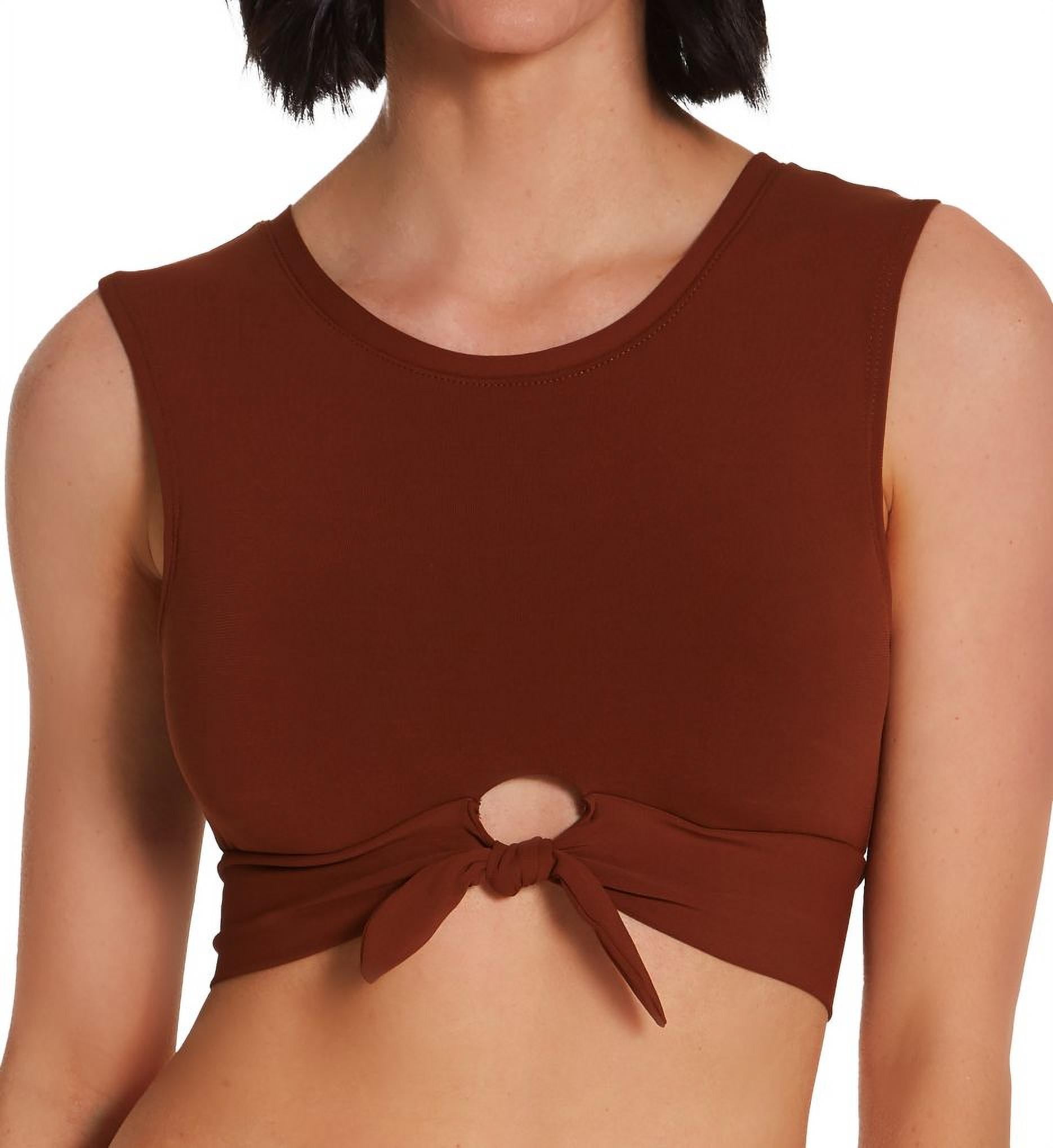 Robin Piccone Ava Tank Bikini Top For Women – Front Tie Detail & Removable Cups