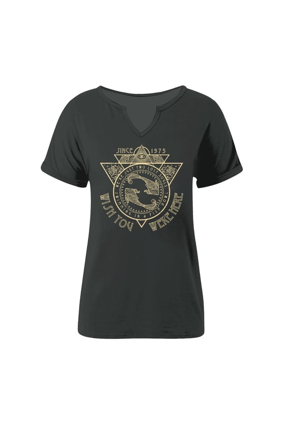 Women's Rock Band T Shirt Vintage Musical V-Neck Tees Country Music Short Sleeve Graphic Casual Fashion Tops