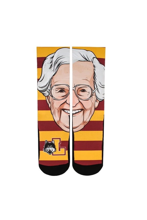 Women's Rock Em Socks Maroon Loyola Chicago Ramblers Sister Jean Crew Socks