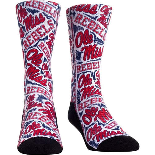 Women's Rock Em Socks Ole Miss Rebels Logo Sketch Crew Socks
