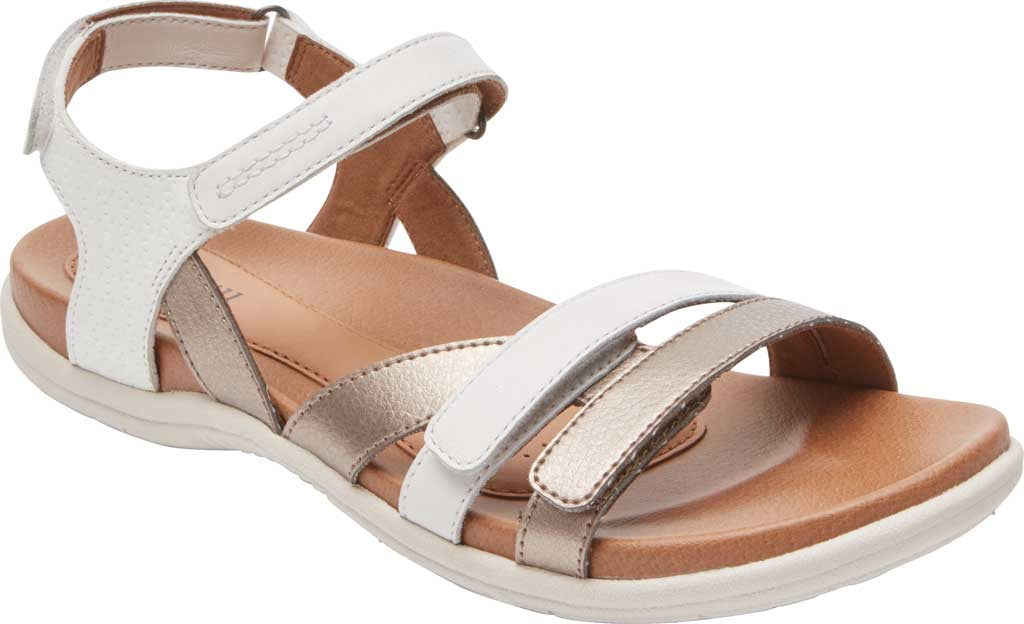 Women s Rockport Cobb Hill Rubey Ankle Strap Sandal White Leather