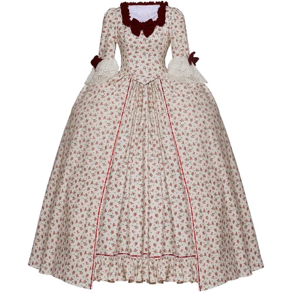 Women's Rococo Ball Gown Gothic Victorian Dress Red Flower - Walmart.com
