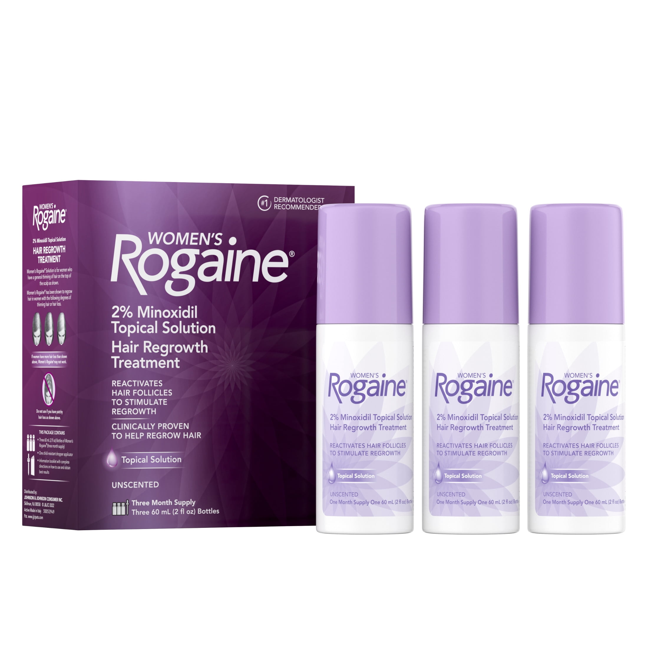 Women's Rogaine 2 Minoxidil Liquid Solution, 3Month Supply