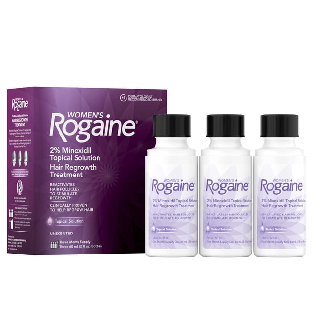 Rogained Women's Rogaine 2% Minoxidil Topical Hair Loss Treatment Solution, 3 ...