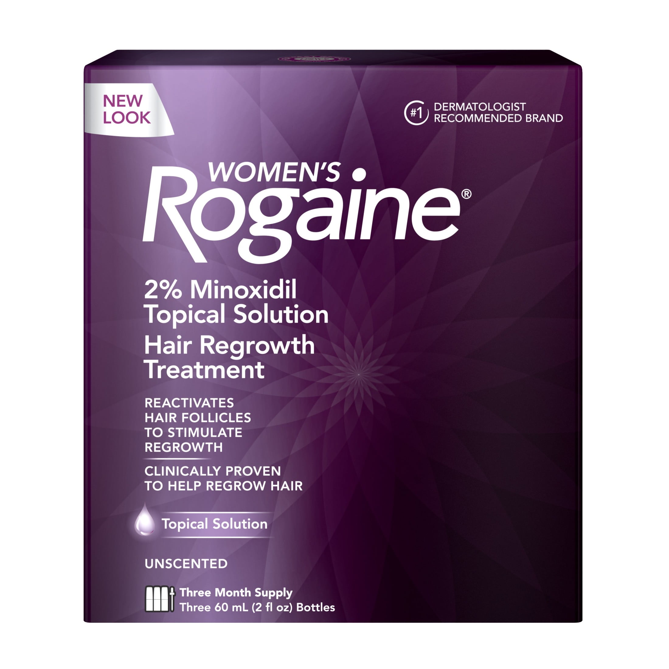 Women's Rogaine 2 Minoxidil Liquid Topical Solution, 3Month Supply