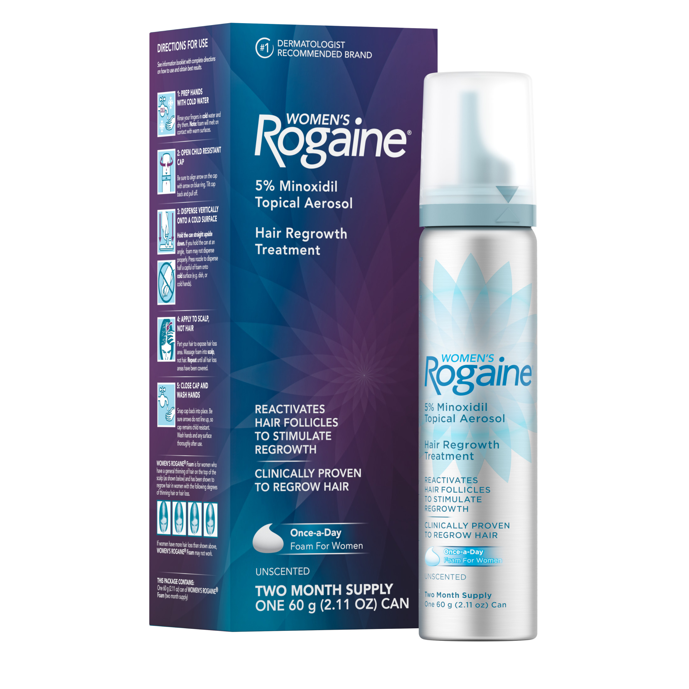 Equate Women's Minoxidil Foam for Hair Regrowth, 12Month Supply