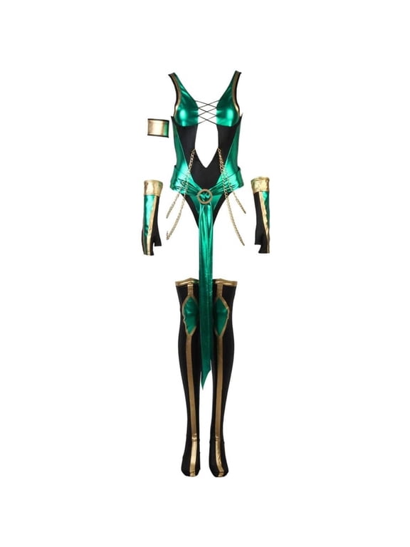 Women's Role-Play Combat Suit - Green Shiny Bodysuit