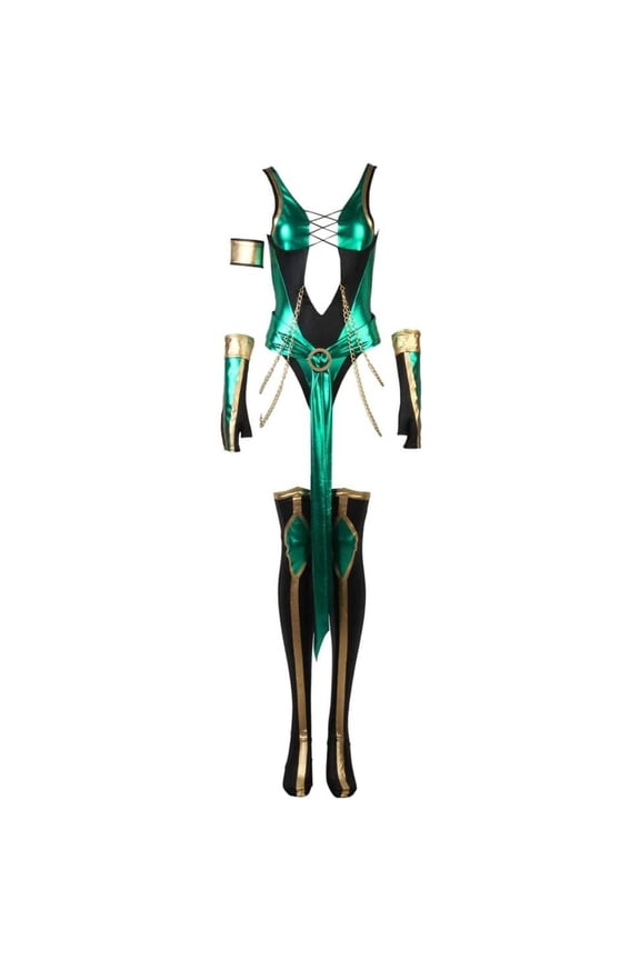 Women's Role-Play Combat Suit - Green Shiny Bodysuit