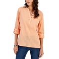 thumbnail image 1 of Women's Roll-Tab Textured Tunic Top Coral Reef XS, 1 of 1