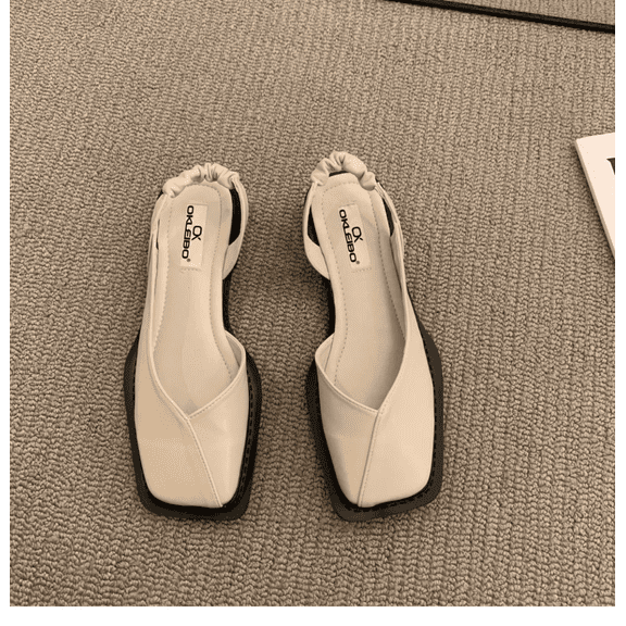 Women’s Roman Flat Shoes — Stylish Square Toe Slingback Flats with Elastic Back Strap, Lightweight Comfortable Slip-On Design, Multi-Color Casual Sandals for Daily Wear, Travel & Summer Outfits