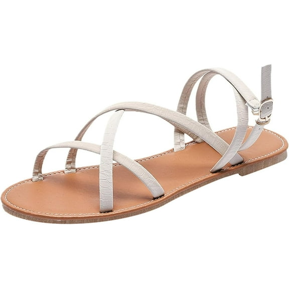 Women's Roman Sandals Soft Flat Summer Beach Shoes Low Heel Casual Style Outdoor Daily Wear