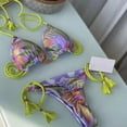 thumbnail image 1 of Women‘s Rope Swimwear Strap Split Bikini Printed Triangle Swimsuit, 1 of 7