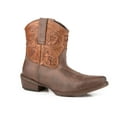 thumbnail image 1 of Women's Roper Dusty Tooled Ankle Leather Boots Handcrafted Brown, 1 of 1
