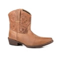 thumbnail image 1 of Women's Roper Dusty Tooled Ankle Leather Boots Handcrafted Tan, 1 of 1