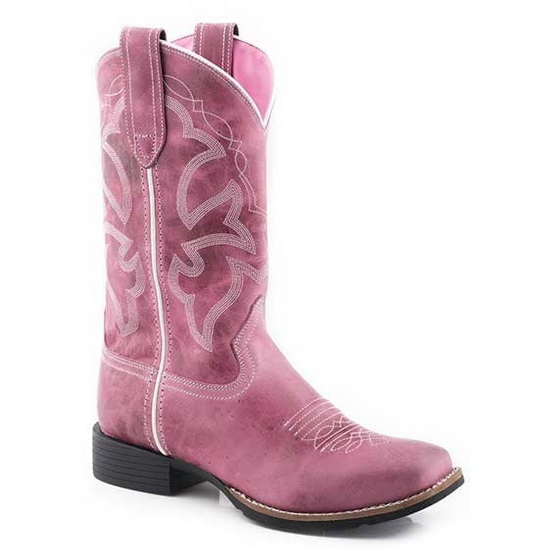 Women's Roper Monterey Leather Boots Handcrafted Pink - Walmart.com
