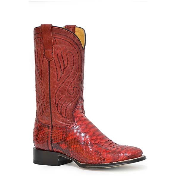 Mens red snakeskin boots hot sale