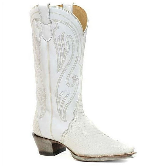 Women's Roper Oakley Python Boots Handcrafted White