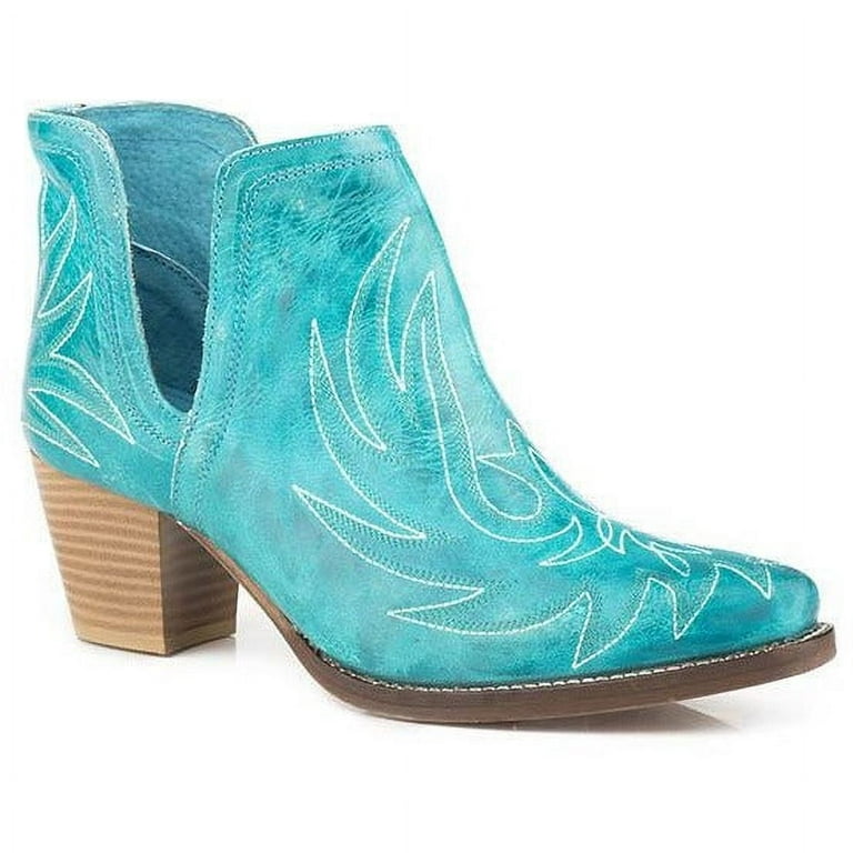 Turquoise ankle boots top
