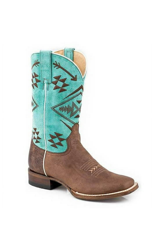 Women's Roper Ruby Leather Boots Handcrafted Brown