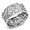 thumbnail image 1 of Women's Rose Flower Wrap Cutout Ring .925 Sterling Silver Band Jewelry Female Male Unisex Size 9, 1 of 4