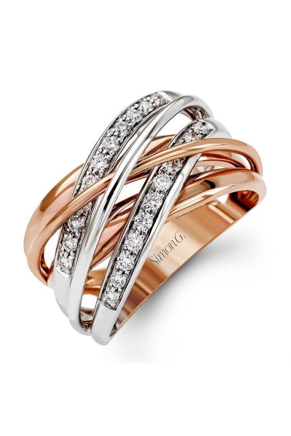 Women's Rose Gold Double Color Cross Surround Ring