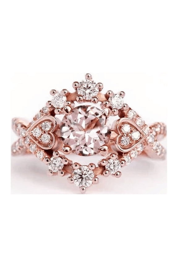 Women's Rose Gold Full Diamond Three-in-One Ring