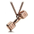 thumbnail image 1 of Women's Rose Gold Stainless Steel Mini Dumbbell Necklace by Shields of Strength, 1 of 4
